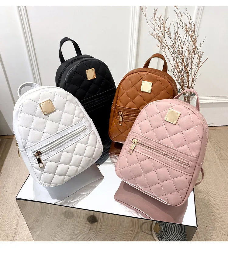 Mini Backpack Women Bag Pack Small Phone Pouch Soft PU Leather Schoolbag