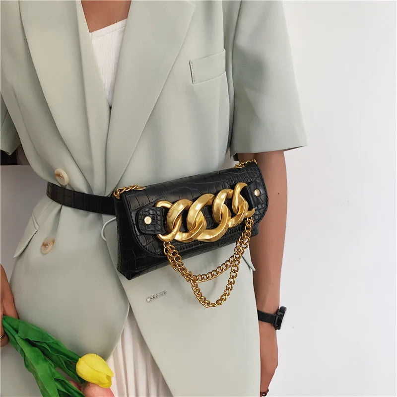 Mini Crossbody Bag Stone Pattern Belt Purse