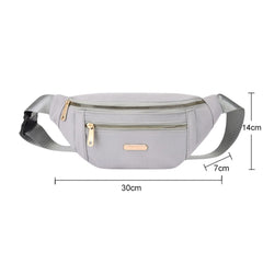 Multilayer Waist Packs Women Solid Adjustable Shoulder Strap Sports Shoulder Bag