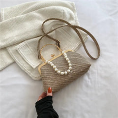 Vintage Striped Chain Shoulder Bag for Women