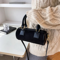 Velvet Cylinder Bag Mini Handbag Messenger Bag
