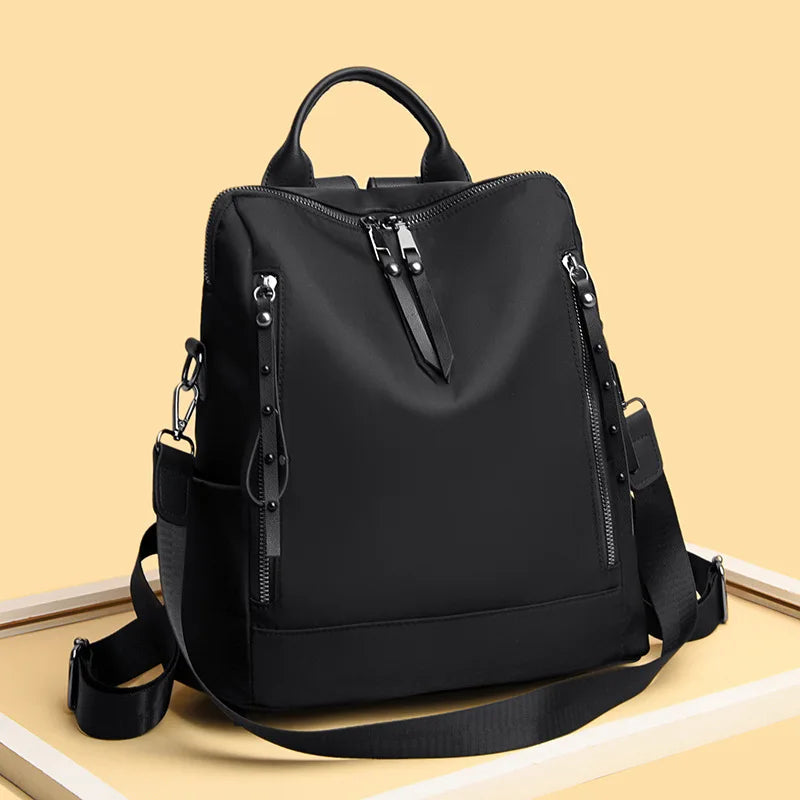 Women's Solid Backpack for Travel and Outdoor Activities