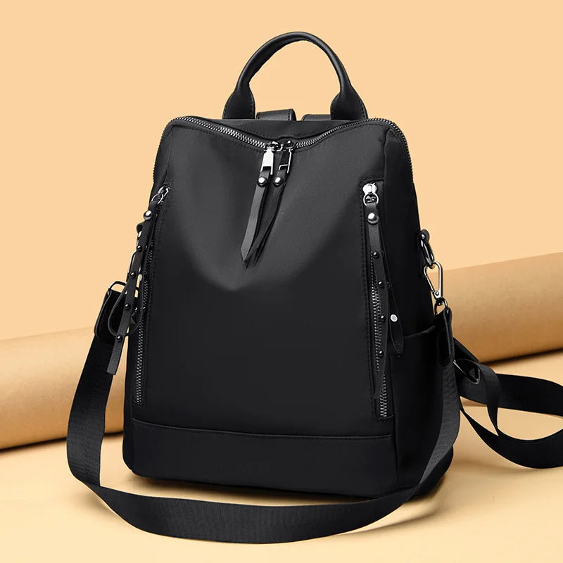 Women's Solid Backpack for Travel and Outdoor Activities