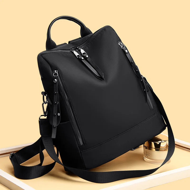 Women's Solid Backpack for Travel and Outdoor Activities