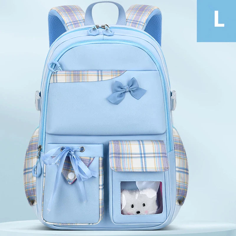 Bowknot Schoolbag Teenage Girls Kids High Capacity Orthopedic Backpack