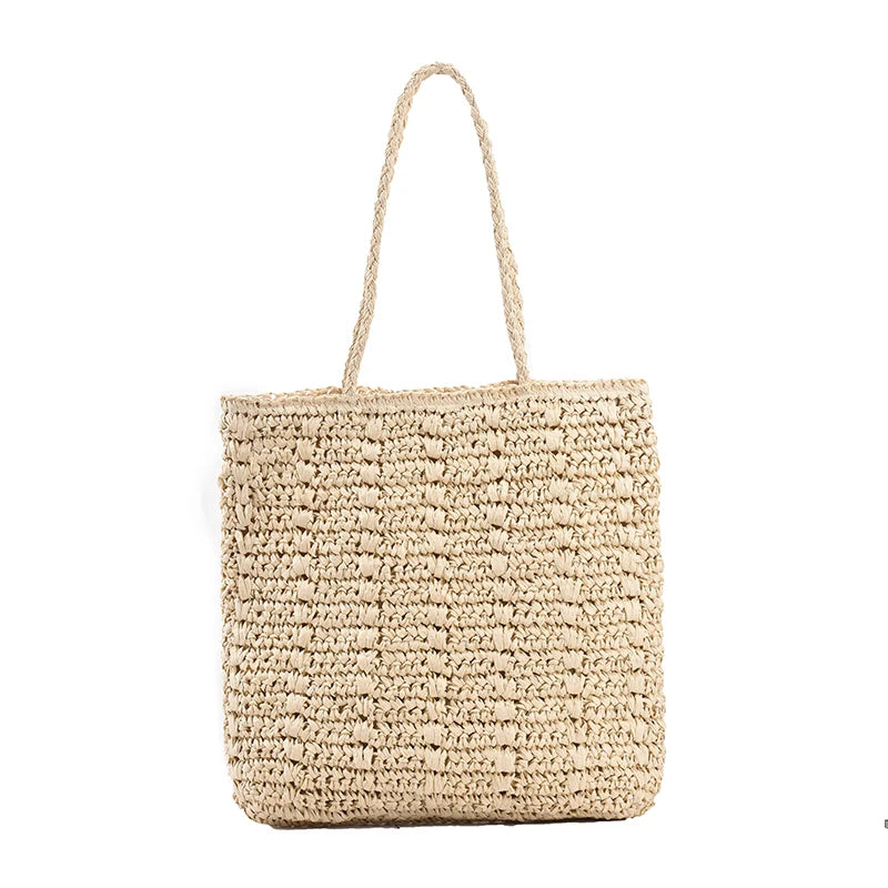 Women's Straw Beach Bag Large Capacity Handbag Shopper Wallet