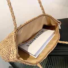 Women's Straw Beach Bag Large Capacity Handbag Shopper Wallet