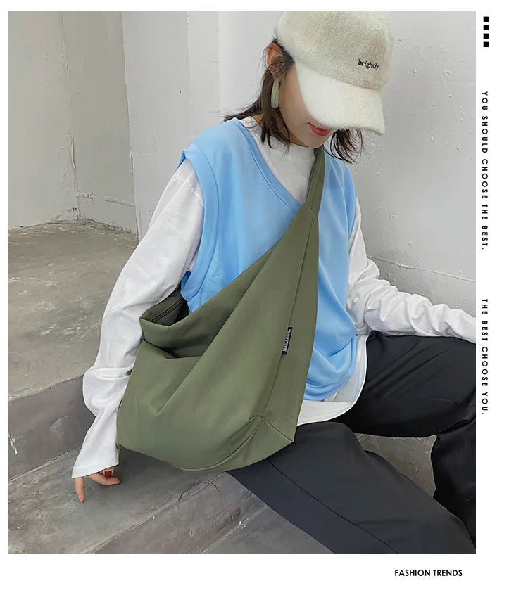 Canvas Tote Bags Women Casual Wild Ladies Handbags Solid Shoulder Women Bag