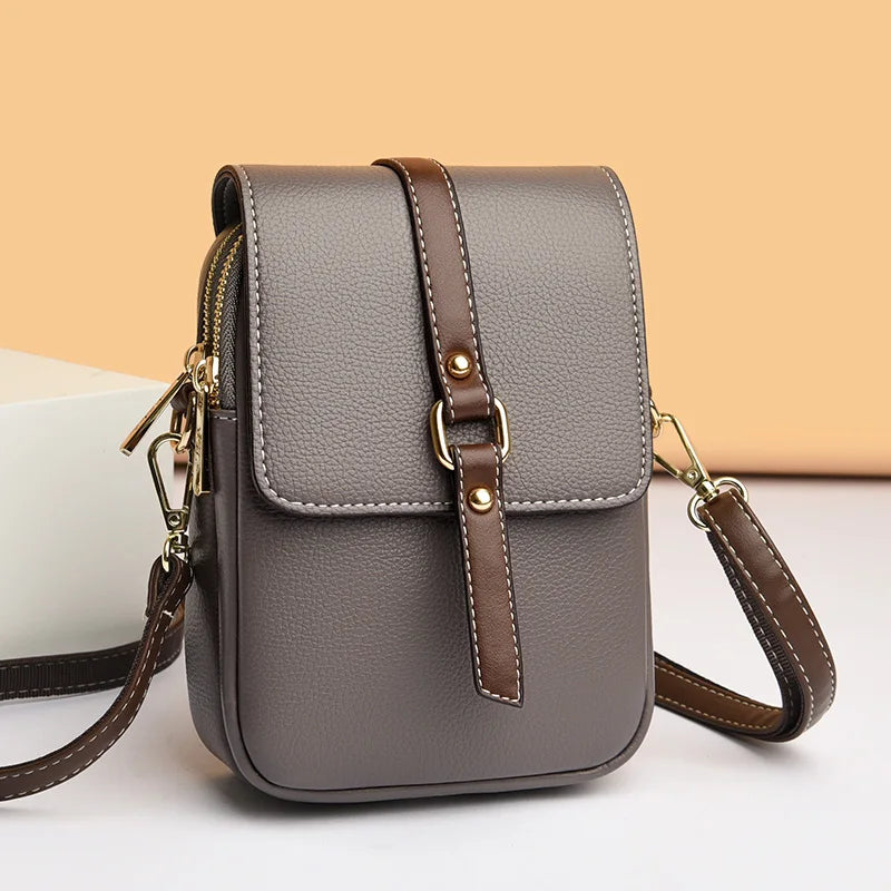 Genuine Leather Crossbody Shoulder Bag for Women Work Shopping