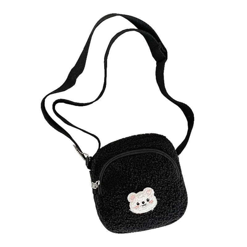 Plush Bear Messenger Bag for Women