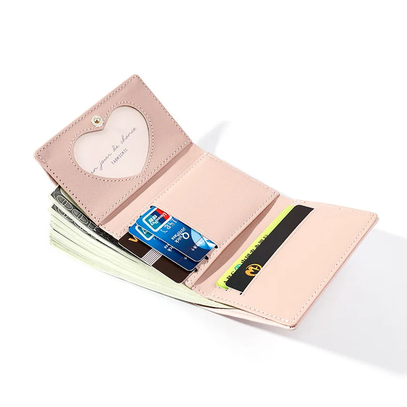 Cartoon Pig Wallet PU Leather Women Purse Trifold Small Money Purses