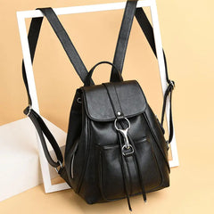 Women PU Leather Backpack School Bags Large Travel Bag E185