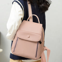Women High PU Leather Backpack Small School Bags for Girls