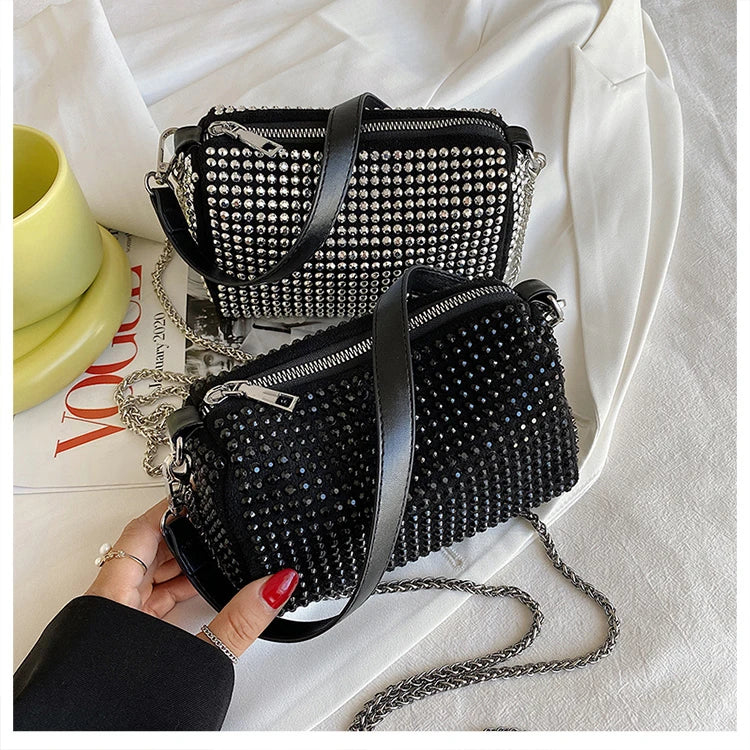 Rhinestone Diamond Chain Crossbody Bag Women's Shoulder Bag