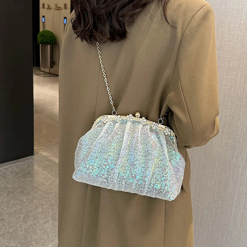 Sequins Crossbody Bags Wedding Evening Clutch Lady Chain Shoulder Bags