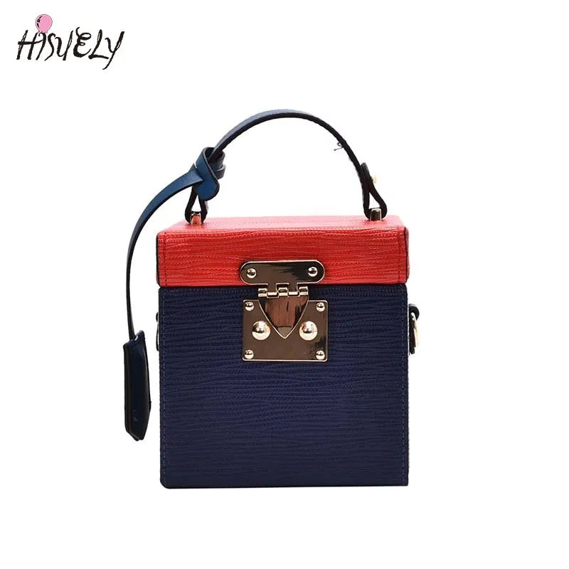 Stone Pattern Tote Bucket Bag Lock Shoulder Messenger Bag