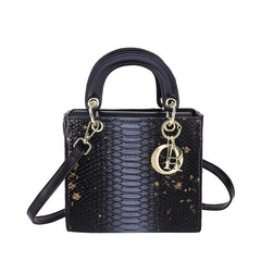 Metal Letter Shoulder Messenger Bag for Women