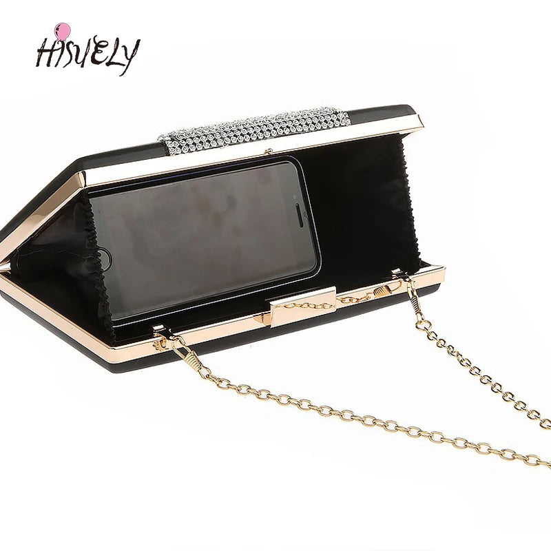 Bling Diamond Clutch Evening Bag Wedding Purse Party Handbag WY219