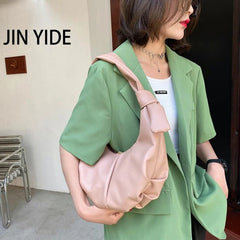 Women's PU Leather Shoulder Bag Solid Handbag Travel Underarm Bag