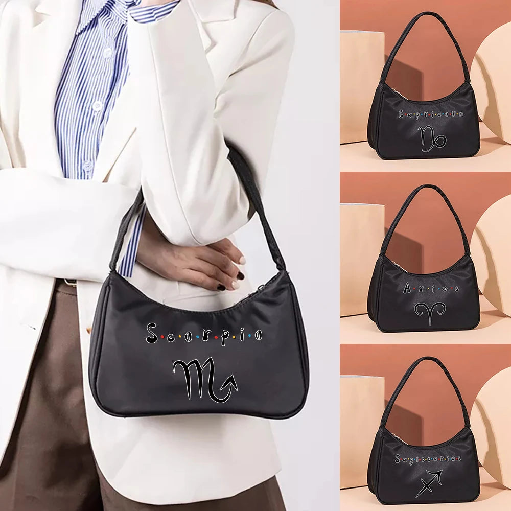 Retro Women Handbag Constellation Print Tote Bag Wallets Phone Organizer