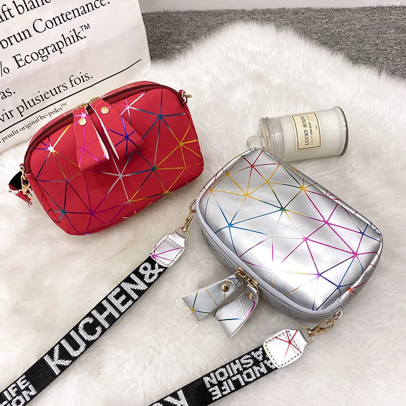 Small Zipper Crossbody Bag PU Leather Shoulder Messenger for Girls