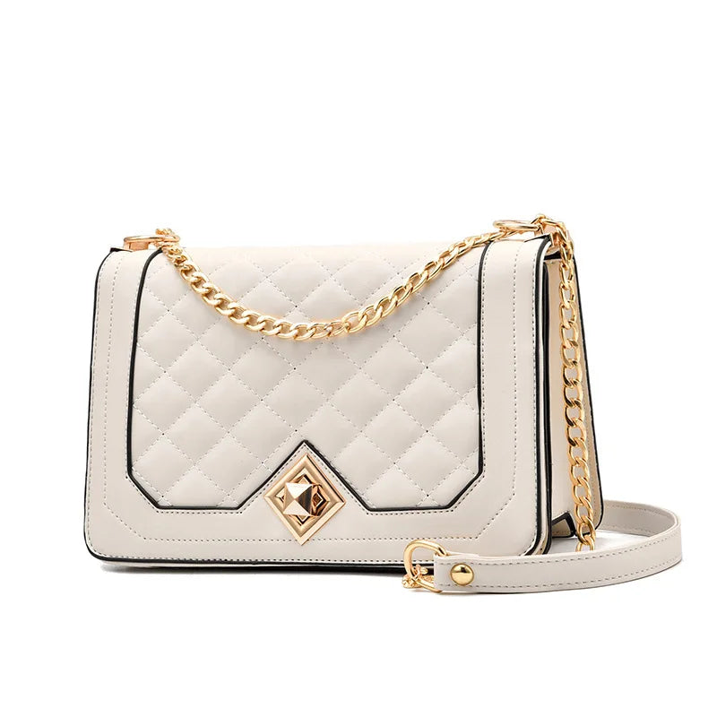 Women Chain Crossbody Shoulder Bags High HandBags PU Leather Solid