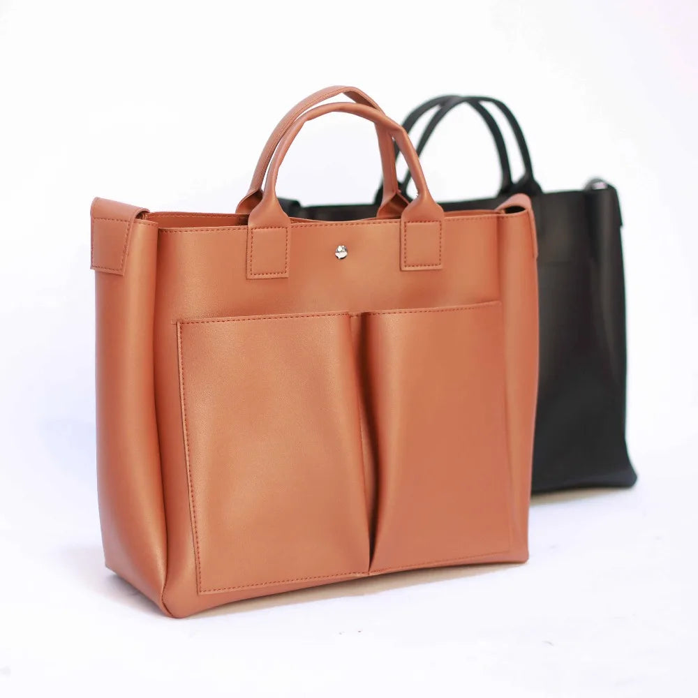 Women Pu Leather Handbags Laptop Bag Famous Shoulder Bag Casual Big Tote
