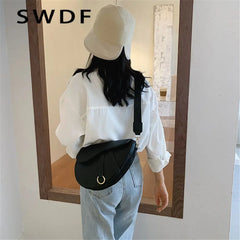 Women's Pu Saddle Bag Diagonal Handbags