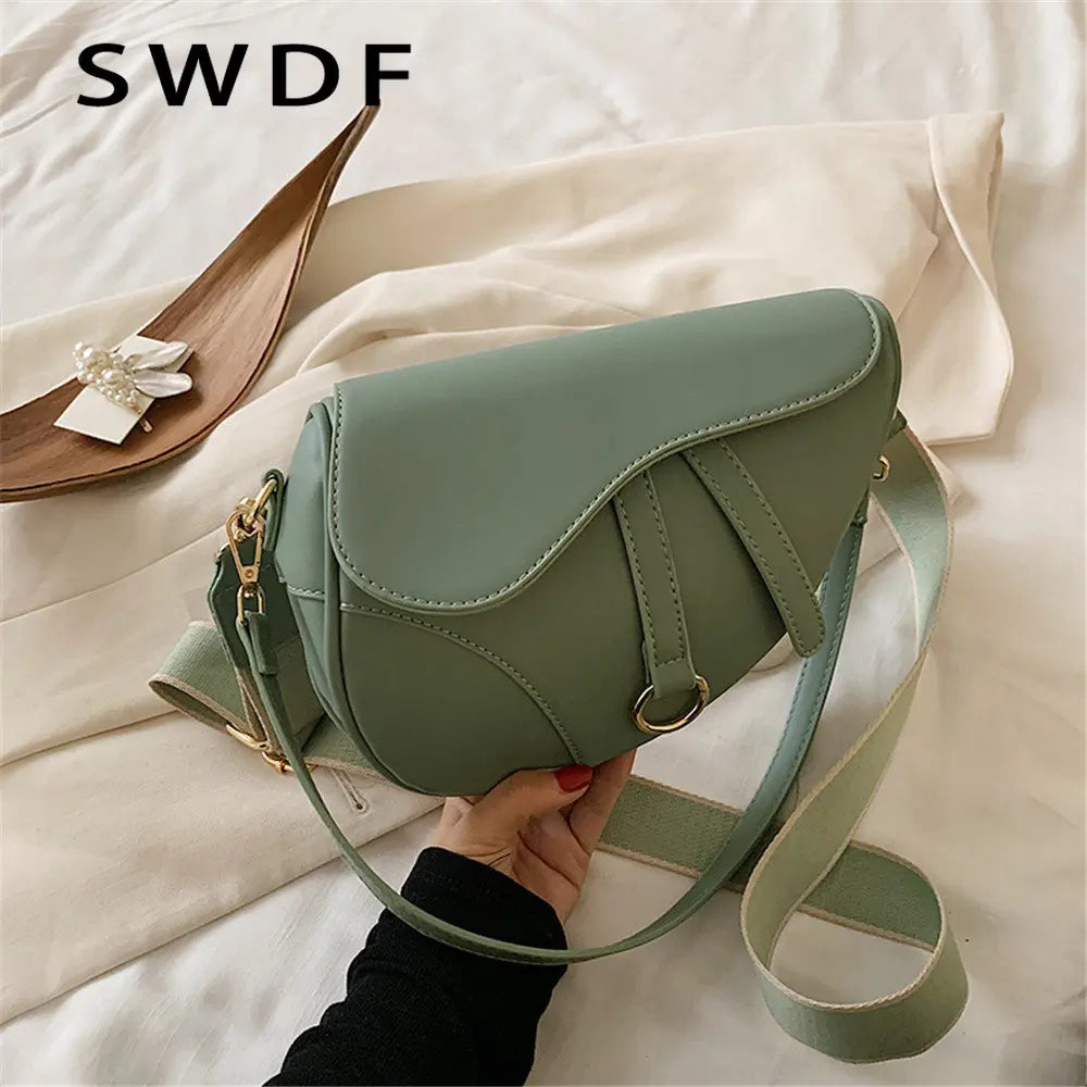 Women's Pu Saddle Bag Diagonal Handbags