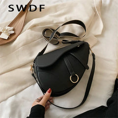 Women's Pu Saddle Bag Diagonal Handbags