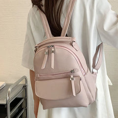 Leather School Travel Backpack for Women