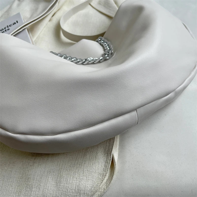 Chain PU Leather Women High Capacity Tote Handbags