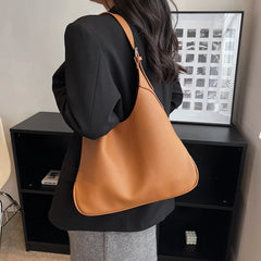 Fashionable Women's Shoulder Bags Top Brands PU Leather Big Pockets