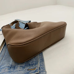 Fashionable Women's Shoulder Bags Top Brands PU Leather Big Pockets
