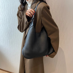 Fashionable Women's Shoulder Bags Top Brands PU Leather Big Pockets