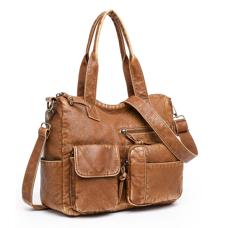 PU Leather Crossbody Shoulder Bags for Girls Women Lady Handbags Big Pockets
