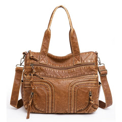 PU Leather Crossbody Shoulder Bags for Girls Women Lady Handbags Big Pockets
