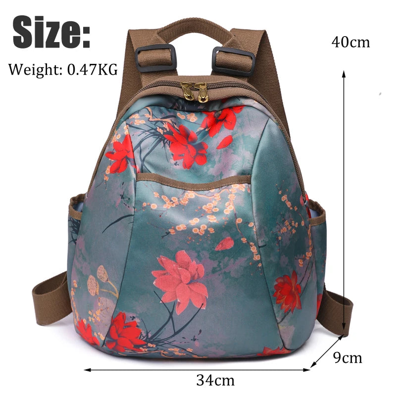 Flower Pattern Woman Backpack Ladies Casual Rucksack High Girls Bagpack