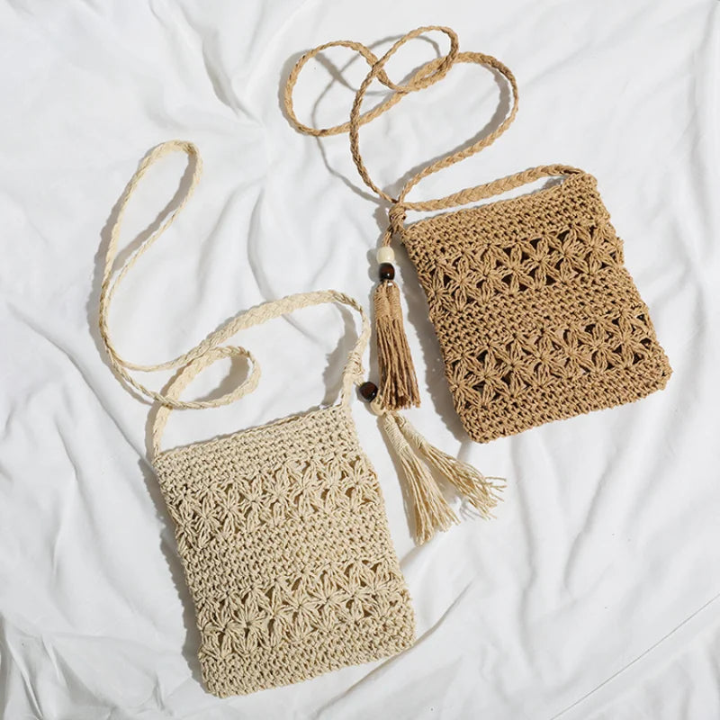 Hand-woven Bag Women Leisure Retro Shoulder Bags Beach Resort Retro Handbag