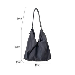 Large Capacity Women's Shoulder Bag with Nylon Zipper
