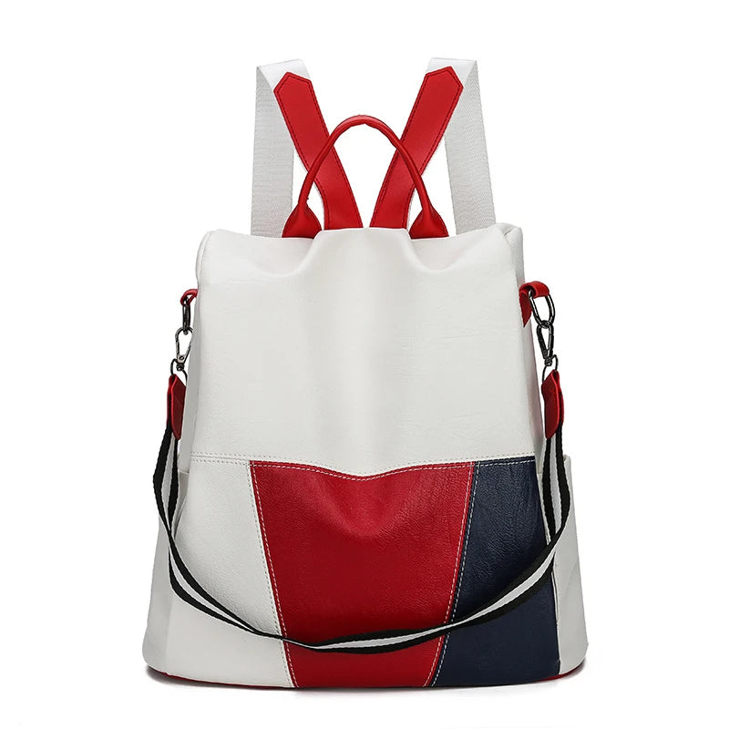 PU Leather Women Backpack Anti-Theft Travel Large School Bags for Teenage Girls