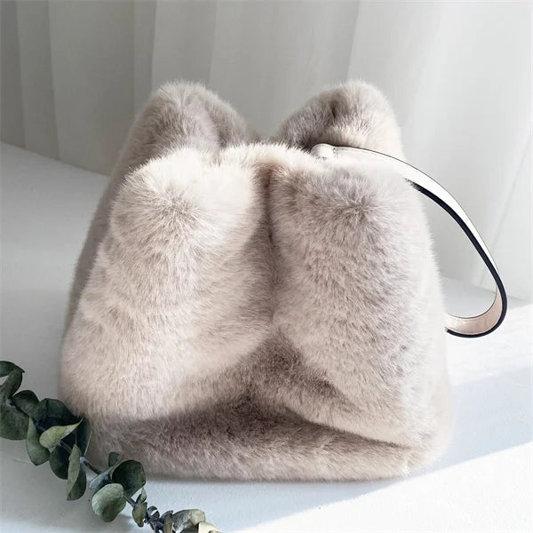 Mink Fur Handbag Women's Clutch Winter Furry Fur Handbag