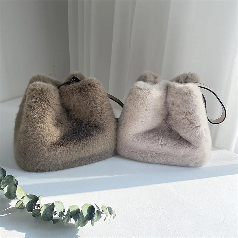 Mink Fur Handbag Women's Clutch Winter Furry Fur Handbag