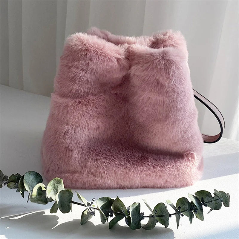Mink Fur Handbag Women's Clutch Winter Furry Fur Handbag