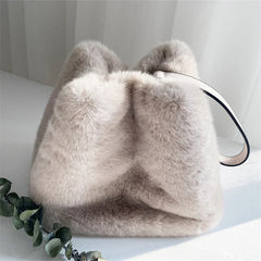Mink Fur Handbag Women's Clutch Winter Furry Fur Handbag