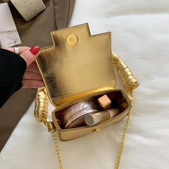 Ins Women's Mini Laser Square Bag Woven Handbag