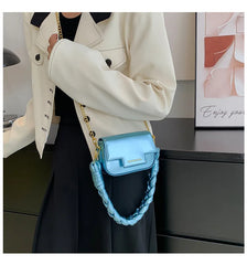 Ins Women's Mini Laser Square Bag Woven Handbag