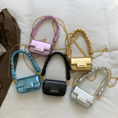 Ins Women's Mini Laser Square Bag Woven Handbag