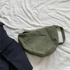 One-Shoulder Dumpling Bag Washed Canvas Women's Bag