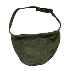 One-Shoulder Dumpling Bag Washed Canvas Women's Bag